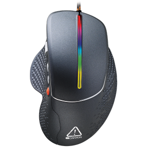 Wired High-end Gaming Mouse with 6 programmable buttons, sunplus optical sensor, 6 levels of DPI and up to 6400, 2 million times key life, 1.65m Braided USB cable,Matt UV coating surface and RGB lights with 7 LED flowing mode, size:123*81*53mm, 150g