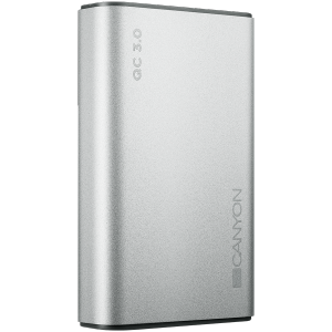 Power bank 10000mAh, quick charge QC3.0, bulit in Lithium Polymer Battery, Silver. Micro Input: 5V/2A, 9V/2A, PD Input/Output: 5V/2A, 9V/2A, Output1: 5V/2A, Output2: 18W (QC3.0).