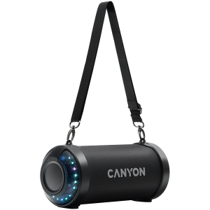Canyon BSP-7 Bluetooth Speaker, BT V5.0, Jieli JLAC6925B, 3.5mm AUX, 1*USB-A port, micro-USB port, 1500mAh lithium ionÂ  battery, Black, cable length 0.6m, 278*117 *128mm, 0.941kg