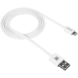 Lightning USB Cable for Apple, round, 1M, White