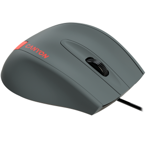 Wired Optical Mouse with 3 keys, DPI  1000 With 1.5M USB cable,Gray-Red,size 68*110*38mm,weight:0.072kg