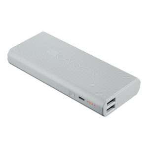 CANYON Power bank 10000mAh built-in Lithium-ion battery, max output 5V2.4A, input 5V2A. White