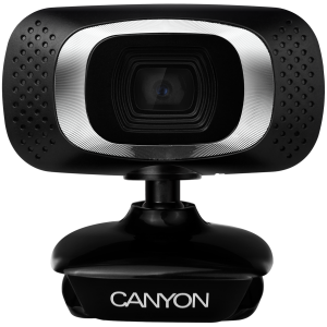 CANYON C3 720P HD webcam with USB2.0. connector, 360Â° rotary view scope, 1.0Mega pixels, Resolution 1280*720, viewing angle 60Â°, cable length 2.0m, Black, 62.2x46.5x57.8mm, 0.074kg
