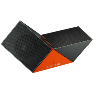 Transformer Bluetooth Speaker, BT V5.0, Jieli AC6925, 360 degree rotation, Built in microphone, TF card support, 3.5mm AUX, micro-USB port, 800mAh polymer battery, grey-orange(replace BT version)