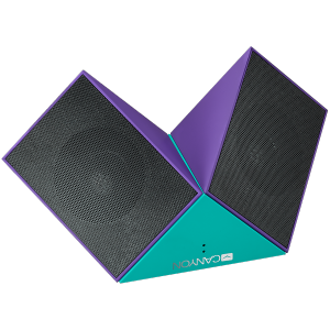 Transformer Bluetooth Speaker, BT V5.0, Jieli AC6925, 360 degree rotation, Built in microphone, TF card support, 3.5mm AUX, micro-USB port, 800mAh polymer battery, blue-purple(replace BT version)