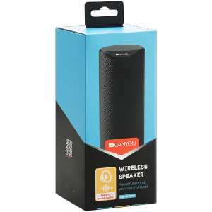 Boxe Canyon Bluetooth BT V5.0, Jieli AC6925B, Built in microphone, TF card support, 3.5mm AUX, micro-USB port, 1200mAh polymer battery, Black, cable length 0.5m, 65*65*165mm, 0.326kg