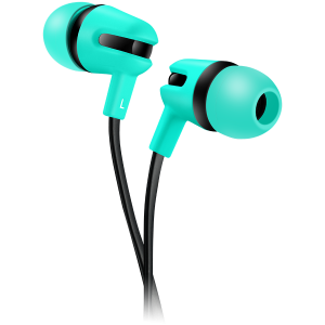 CANYON Stereo earphone with microphone, 1.2m flat cable, Green, 22*12*12mm, 0.013kg