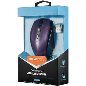 Mouse Wireless Canyon 2 in 1, Optical, Violet