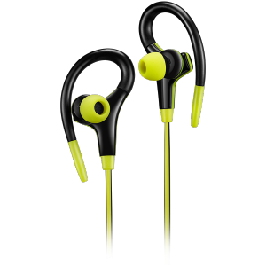 Casti Canyon stereo sport with microphone, 1.2m flat cable, lime