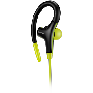 Casti Canyon stereo sport with microphone, 1.2m flat cable, lime