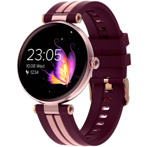 CANYON Semifreddo SW-61, Rtl8762dt, 1.19-- Amoled 390x390px, oncell TP, 192KB RAM, 3.7V 190mAh battery, Rosegold alumimum alloy case middle frame + plastic bottom case+pink and purple silicone strap +rosegold strap buckle. Strap: 261*18mm 37.8g