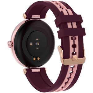CANYON Semifreddo SW-61, Rtl8762dt, 1.19-- Amoled 390x390px, oncell TP, 192KB RAM, 3.7V 190mAh battery, Rosegold alumimum alloy case middle frame + plastic bottom case+pink and purple silicone strap +rosegold strap buckle. Strap: 261*18mm 37.8g