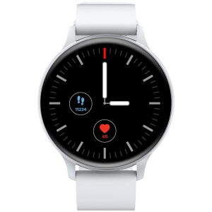 CANYON Badian SW-68, Smartwatch, Realtek 8762CK, 1.28--TFT 240x240px; RAM : 160KB,  Lithium-ion polymer battery, 3.7V 190mAh Include, Silver Zinc alloy middle frame + plastic bottom case+ white Silicone strap + silver strap buckle, 44.9x 10.9mm, strap: 20x220mm, 50.64g