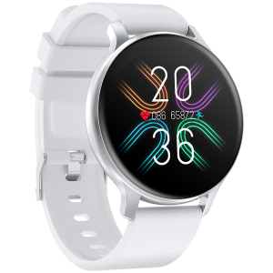 CANYON Badian SW-68, Smartwatch, Realtek 8762CK, 1.28--TFT 240x240px; RAM : 160KB,  Lithium-ion polymer battery, 3.7V 190mAh Include, Silver Zinc alloy middle frame + plastic bottom case+ white Silicone strap + silver strap buckle, 44.9x 10.9mm, strap: 20x220mm, 50.64g