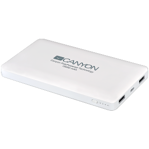 Power bank 15000mAh, bulit in Lithium Polymer Battery, with smart IC, white. Input: 5V/2A, output: 5V/2.4A(MAX)