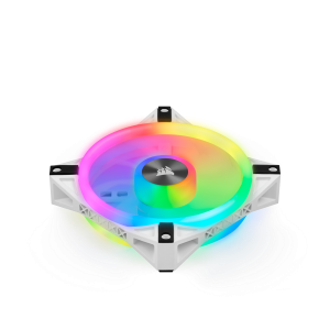 iCUE QL120 RGB 120mm RGB PWM White Triple Fan Kit with Lighting Node CORE