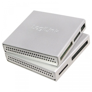 Card Reader Logilink USB 2.0  All-in-one, aluminum housing, Silver 