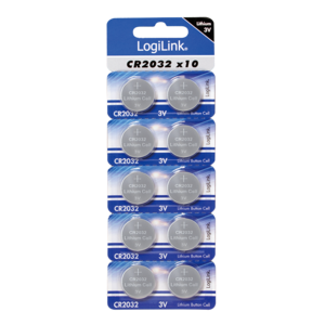 LOGILINK - Ultra Power CR2032 Lithium button cell, 3V, 10pcs