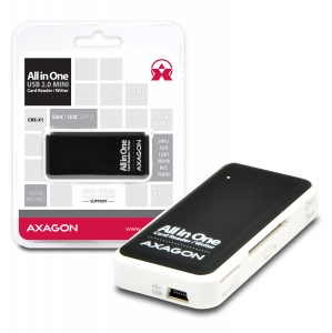 Card Reader Axagon External Mini, 5-slot ALL-IN-ONE, Black