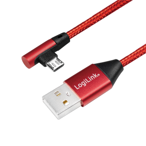 LOGILINK - USB 2.0 to micro-USB (90° angled) male, 0.3m