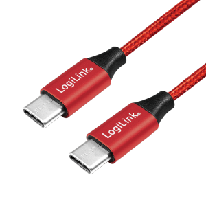 LOGILINK - USB 2.0 cable, USB-C to USB-C, red, 0.3m