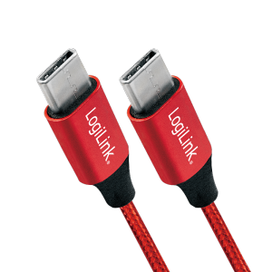 LOGILINK - USB 2.0 cable, USB-C to USB-C, red, 1m