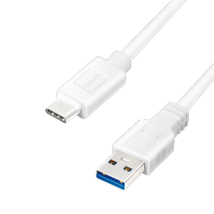 LOGILINK - USB 3.2 Gen1x1 cable, USB-A male to USB-C male, white, 0.5m