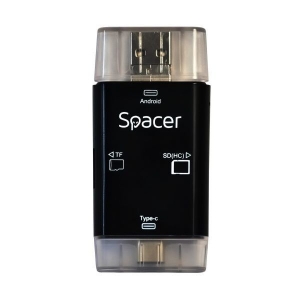 Card Reader Extern Spacer, Type-C MicroUSB, USB, Black