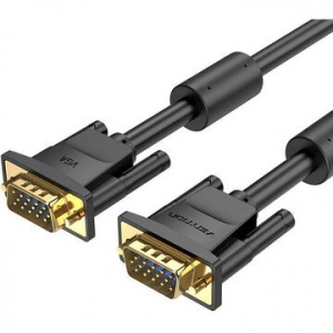 Cablu video Vention, VGA(T) la VGA(T), 3m, rezolutie maxima 1080p la 60 Hz, conectori auriti, cupru, invelis PVC, filtre de ferita, negru, 