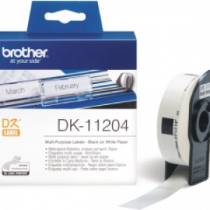 Brother  DK11204 Etichete de hartie multifunctionale 17mm x 54 mm negru/alb 400buc