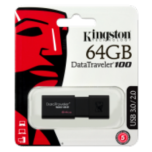 Memorie USB Kingston DT100G3 64GB USB 3.0 Negru
