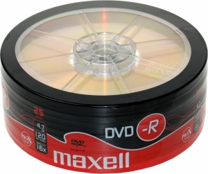 DVD-R MAXELL  4.7GB, 120min, viteza 16x,  25 buc, Single Layer, spindle, 