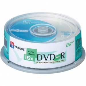 VAKOSS DVD-R, 16x, 25 arte, cake