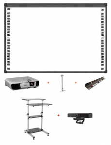 Pachet interactiv cu Epson EB-S41 ,Tabla interactiva, Suport PRB-18M, Stand mobil (Workstation) si Webcam SeeUp
