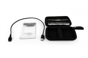 Gembird HDD/SSD enclosure for 2.5-- SATA - USB 3.0, 9.5mm, transparent plastic