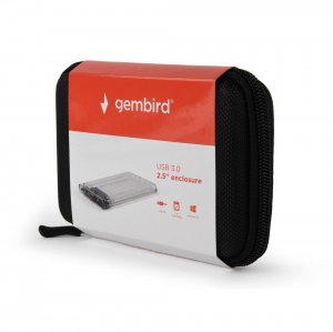 Gembird HDD/SSD enclosure for 2.5-- SATA - USB 3.0, 9.5mm, transparent plastic