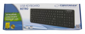 Tastatura Cu Fir ESPERANZA EK131 RETRO - standard USB, Neagra