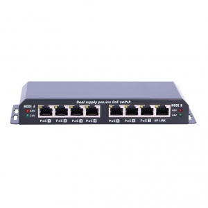 EXTRALINK 8-port FE Unmanaged PoE Switch 18-57V DC, in set 24V 90W PowerAdapter