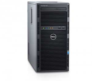 Server Tower Dell PowerEdge T130 Server, Intel Xeon E3-1220 v6 3.0GHz, 8M cache, 4C/4T, turbo (72W), Chassis with up to 4, 3.5 Cabled Hard Drives, 16GB UDIMM, 2400MT/s, Dual Rank, x8 Data Width, Performance Optimized, iDRAC8, Basic, 1TB 7.2K RPM SATA