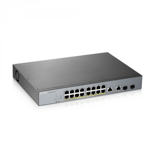 Switch Zyxel GS1350-18HP pt CCTV | 18 x 10/100/1000 Mbps Mbit/s | 2 10/100/1000 SFP|16 x POE | Smart Management | PoE | Montabil in rack DA