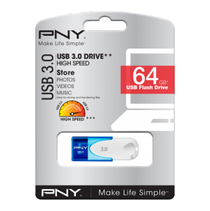 Memorie USB PNY Attache 64GB USB 3.0 White and Blue