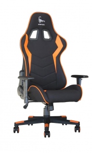 Gembird Gaming chair -SCORPION-, black mesh, orange skin