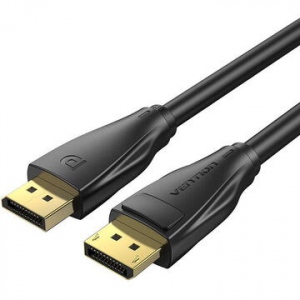 Cablu video Vention, DisplayPort(T) la DisplayPort(T), 1.5m, rezolutie maxima 8K la 60Hz/4K la 120Hz, conectori auriti, cupru/argint, invelis PVC, negru, 