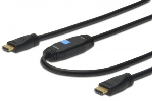 Cablu HDMI tata-tata Assmann, High Speed, cu amplificator, Ethernet, Full HD, lungime 30 m