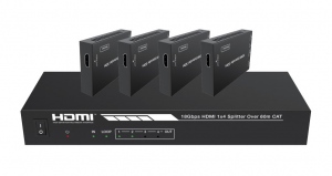 Multiplicator / Splitter Evoconnect  SPB14D60  HDMI2.0b 18Gbps  1×4 over 60m Cat5e/6 plus 4 receptoare, 4K@60Hz 4:4:4