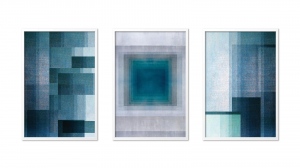 Set 3 tablouri 40x60 cm Abstract Blue