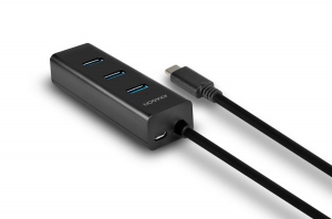 4x USB3.0 Charging Hub, MicroUSB Charging Connector, Type-C