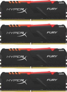 Kit Memorie Kingston HyperX FURY RGB 32GB (4x8GB) DDR4 3000MHz Intel XMP