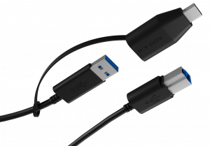 CABLU alimentare si date Icy Box, pt smartphone USB 3.2 Type-B Gen 1 la USB Type-A/Type-C, Viteza: 5Gbit/s, 1m, plastic, negru, 
