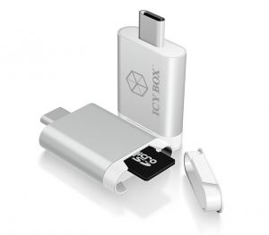 Card Reader Icy Box MicroSD/SDHC with USB 3.0 Type-C, Silver